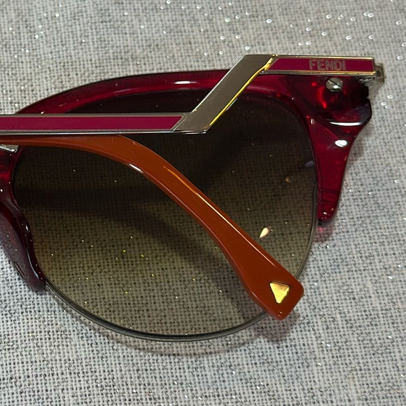 Fendi Red Crystal Sunglasses - Picture 6 of 9